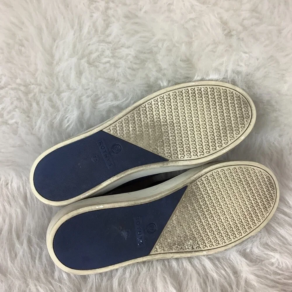 Rothy's The Sneaker Maritime Lattice Stitch Navy Slip On Shoes Women's 7.5